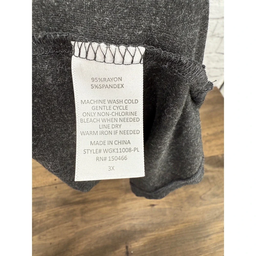 Market & Spruce Hannah VNeck Long Sleeve Tee Grey 3X Plus Size Rayon Spandex - Picture 5 of 8